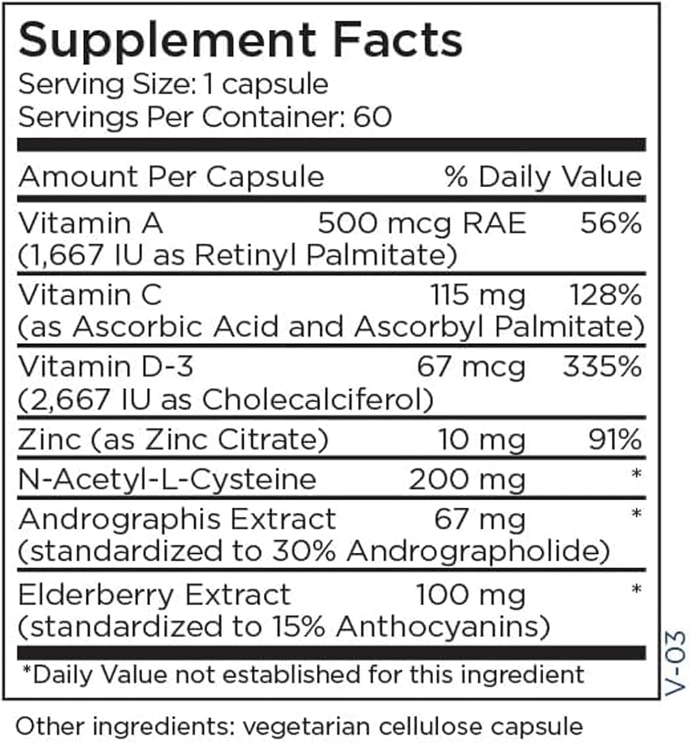 Metabolic Maintenance Acute Immune Boost - Immune Support Supplement With Vitamins D, C, Zinc - Elderberry Herbal Blend With Nac To Help Support Upper Respiratory Health (60 Capsules) : Health & Household