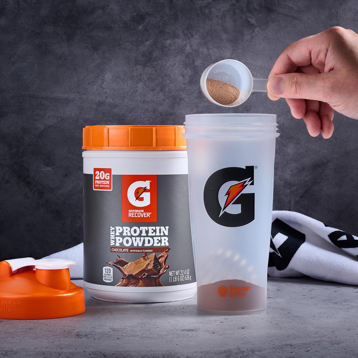 Gatorade Whey Protein Powder, Chocolate, 22.4 Ounce (20 Servings Per Canister, 20 Grams Of Protein Per Serving) : Health & Household