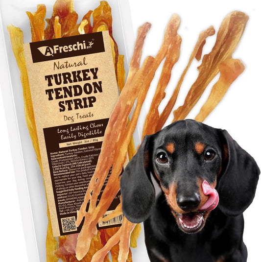 Afreschi Turkey Tendon For Dogs, Dog Treats For Signature Series, All Natural Human Grade Puppy Chew, Ingredient Sourced From Usa, Hypoallergenic, Easy To Digest, Rawhide Alternative, Box Of 10 Packs