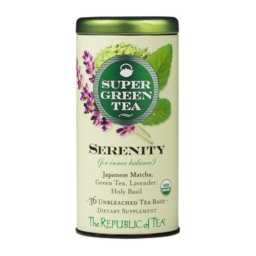 Republic Of Tea, Tea Supergreen Serenity Organic, 36 Count