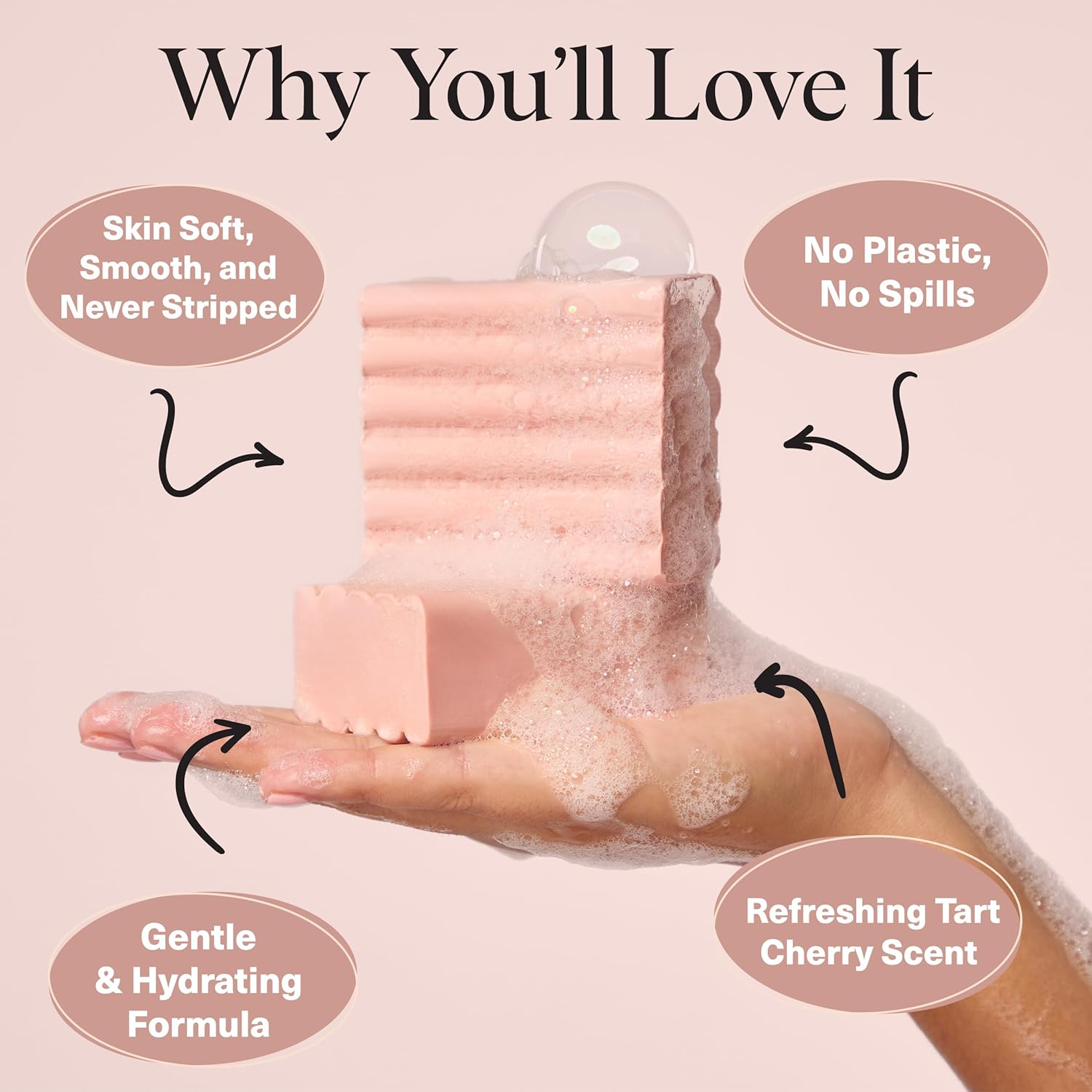 Kitsch Cleansing Tart Cherry Soap Bar With Refreshing Scent - Eco-Friendly Body Wash Women Love - Cherry Solid Bar Soap For Daily Use - Silicone, Sulfate And Paraben Free, Made In Usa - 4Oz : Beauty & Personal Care