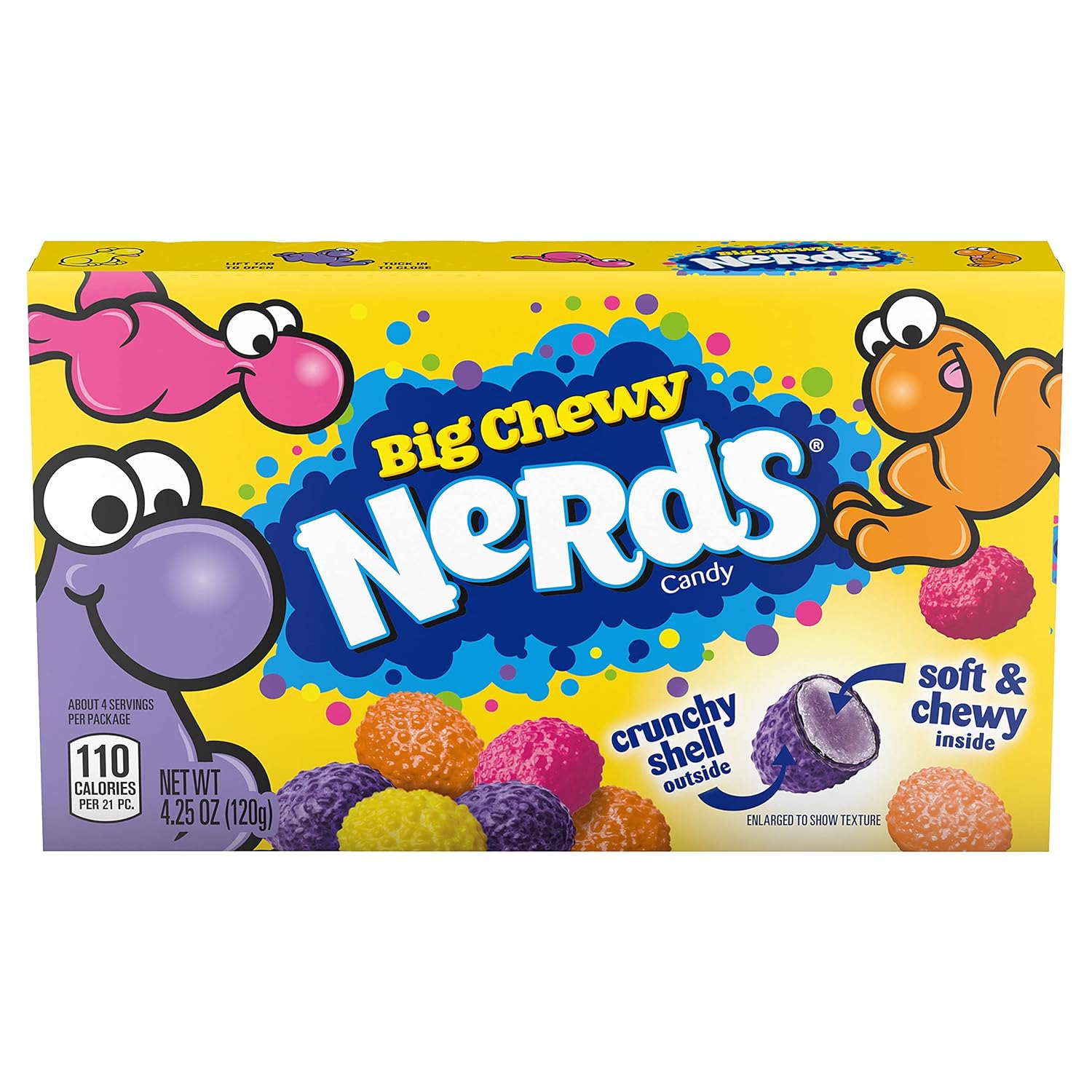 Nerds Big Chewy Candy, 4.25 Ounce Movie Theater Candy Boxes (Pack Of 12)