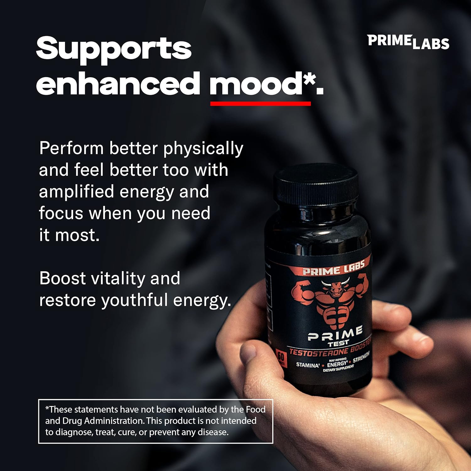 Prime Labs - Men's Testosterone Booster - Stamina, Endurance, & Strength Booster - 60 Caplets : Health & Household