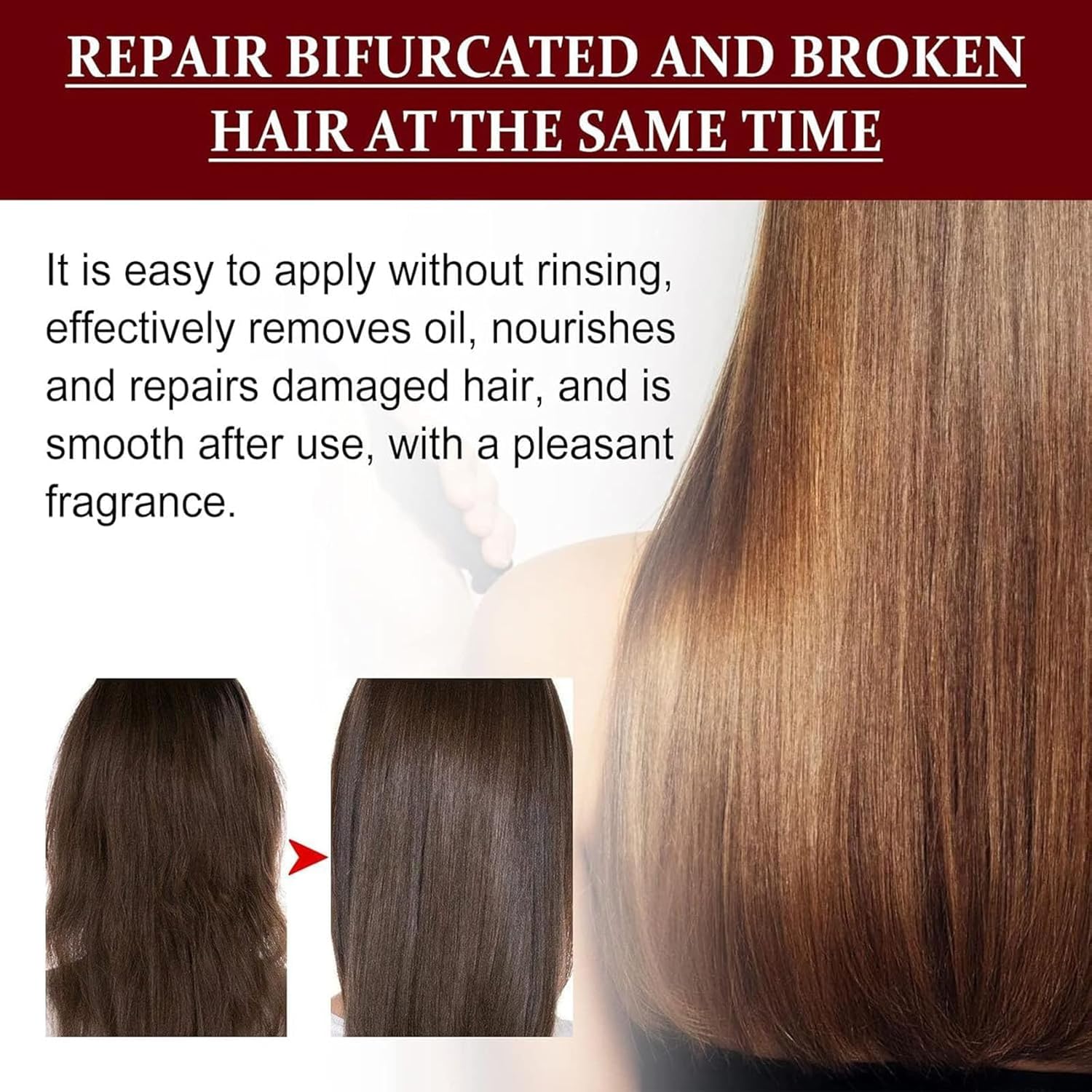 Chunfu Hair Mask, Chunfu Hair Fragrance Smooth Essence, Chunfu Para El Cabello, Magic Hair Care, Hair Smoothing Leave-In Conditioner, For Dry Damaged Hair (2Pcs)