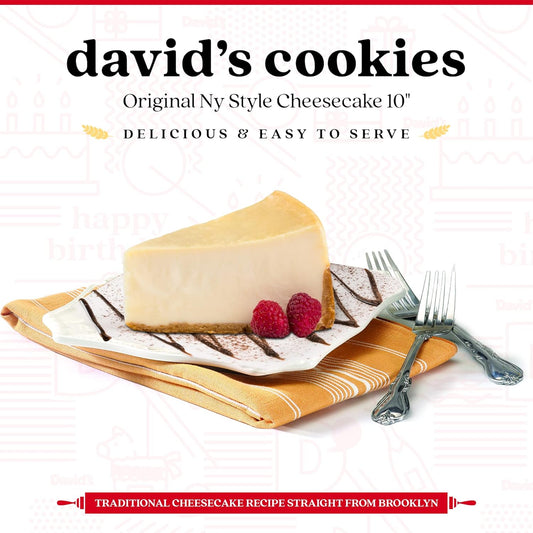 David'S Cookies Original Ny Style Cheesecake 10" - Pre-Sliced 14 Pcs. Creamy Cheesecake Fresh Bakery Dessert Great Gift Idea For Women, Men And Kids Cheesecake For Delivery