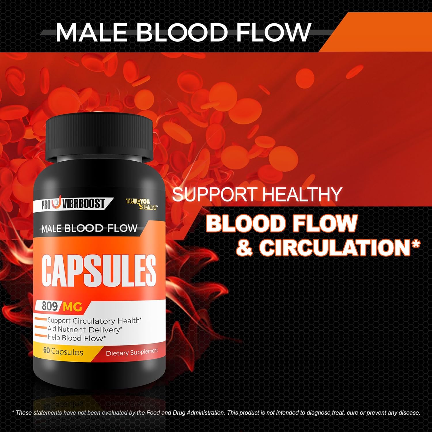 Pro Vibrboost - Our Best Male Blood Flow Capsules - Help Improve Circulation & Circulatory Health - Head To Foot Circulation Support For Poor Circulation - Arm & Leg Circulation - Aid Blood Flow Care : Health & Household