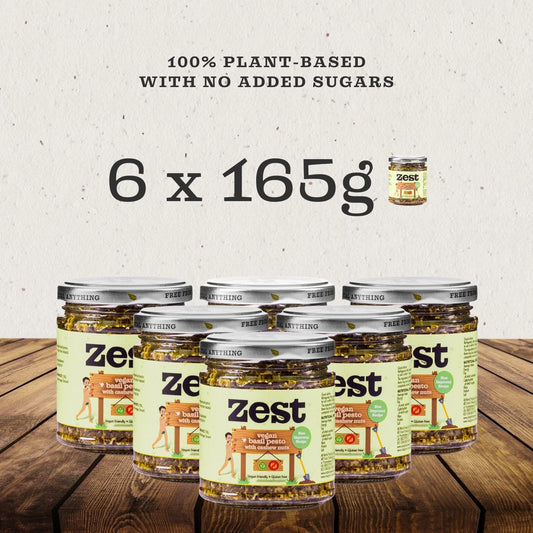 (6 PACK) - Zest - Basil Pesto Vegan | 165g | 6 PACK BUNDLE