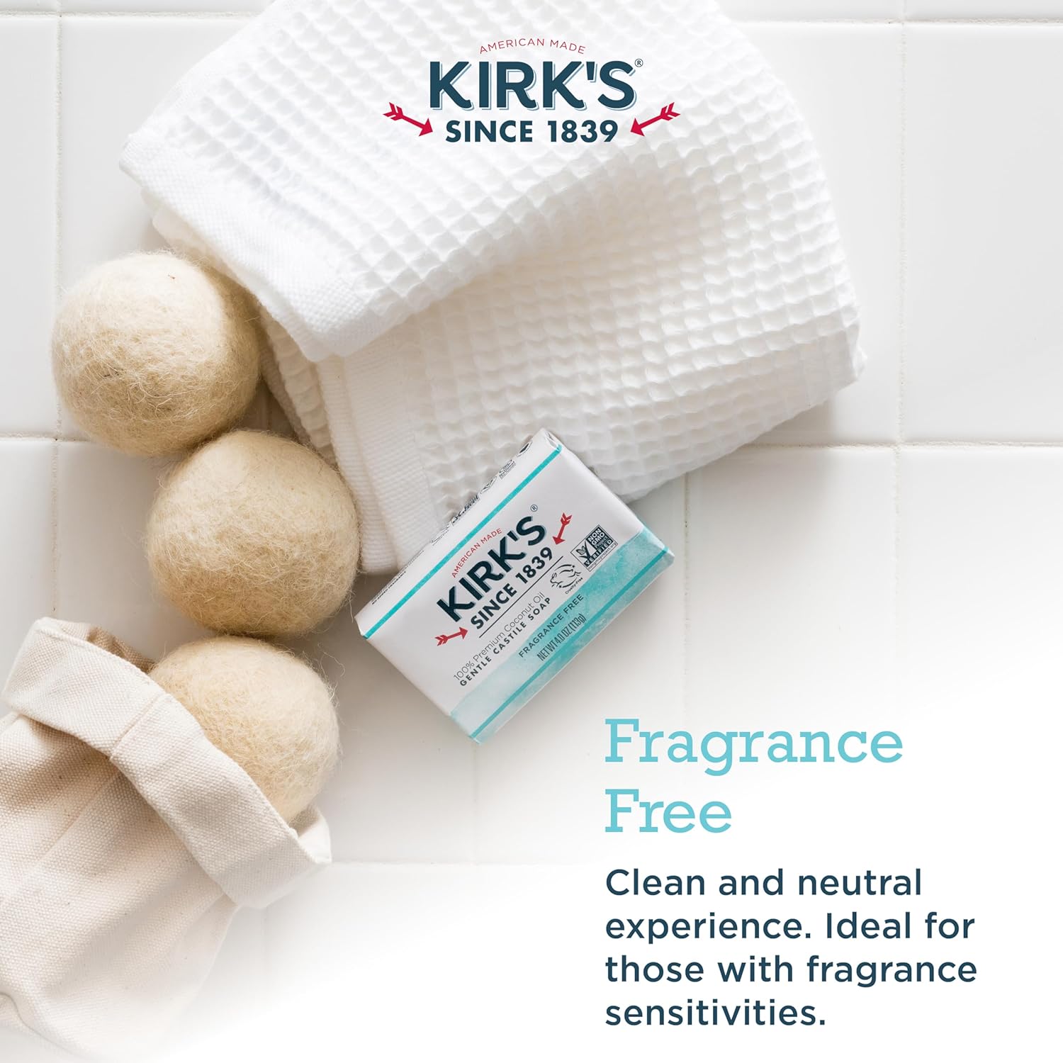 Kirk'S Natural Castile Soap Original - 4 Oz Each, 3 Ct : Bath Soaps : Beauty & Personal Care