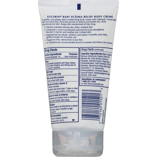 Eucerin Baby Eczema Relief Body Cream - Steroid & Fragrance Free For 3+ Months Of Age - 5 Oz. Tube