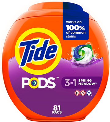 Tide Pods Laundry Detergent Soap Pods, Spring Meadow, 81 Count