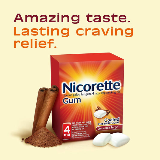 Nicorette 4 mg Nicotine Gum to Help Quit Smoking - Cinnamon Flavored Stop Smoking Aid, 1-Pack, 160 Count, Plus Advil Dual Action Coated Caplets with Acetaminophen, 2 Count