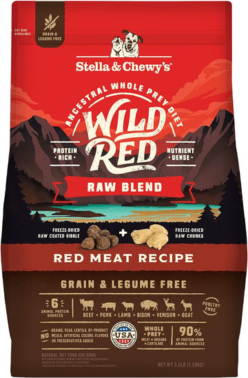 Stella & Chewy'S Wild Red Dry Dog Food Raw Blend High Protein Grain & Legume Free Red Meat Recipe, 3.5 Lb. Bag