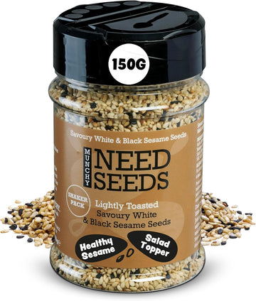 Munchy Seeds Lightly Toasted Savoury White & Black Sesame Seeds 150G
