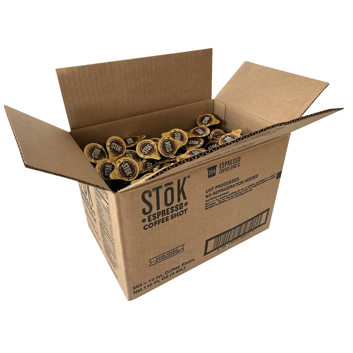 Stok Cold Brew Espresso Coffee Shots, Unsweetened, 0.43 Fl Oz (Pack Of 264)
