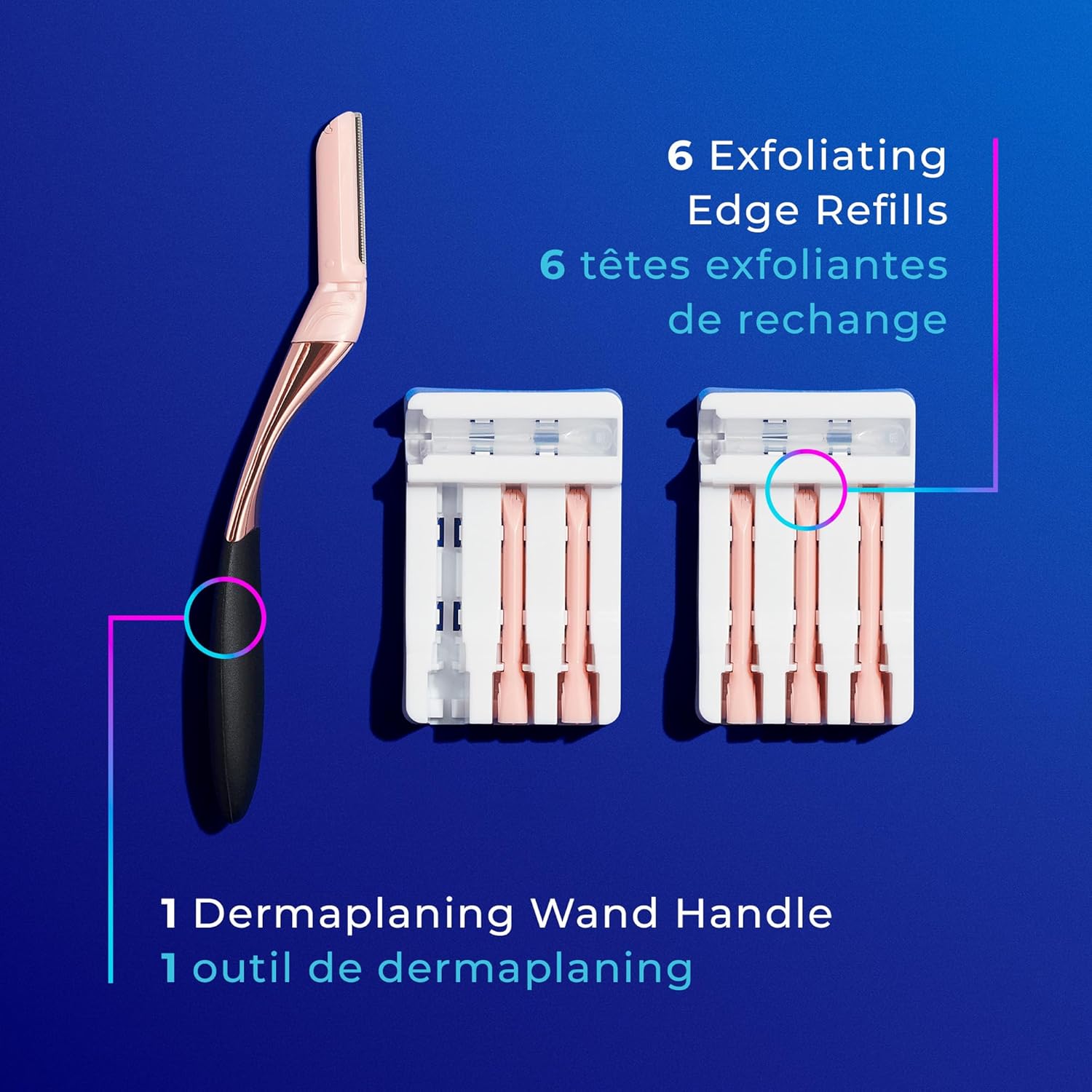 Schick Hydro Silk Dermaplaning Wand, Dermaplaning Tool For Face | Dermaplane Razor For Women Face, Eyebrow Razor, Peach Fuzz Remover, Includes 1 Weighted Metal Handle With 3 Refill Blades : Beauty & Personal Care