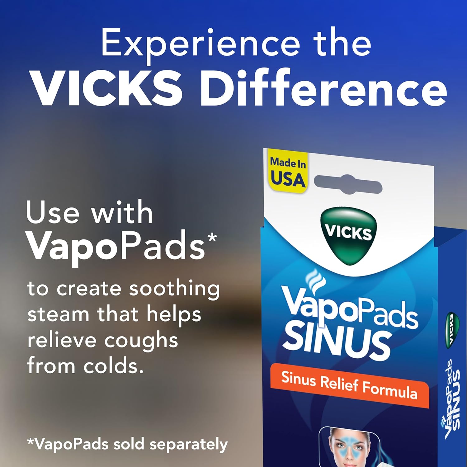 Vicks Personal Sinus Steam Inhaler, Fast, Targeted Relief for Allergies, Sinus, Cough and Congestion. Use with Vicks VapoPads for Extra Soothing Comfort : Health & Household