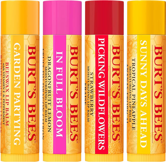 Burt'S Bees Lip Balm Gift Set, Pomegranate, Coconut & Pear, Watermelon, Sweet Mandarin, Just Picked, 4X4.25G