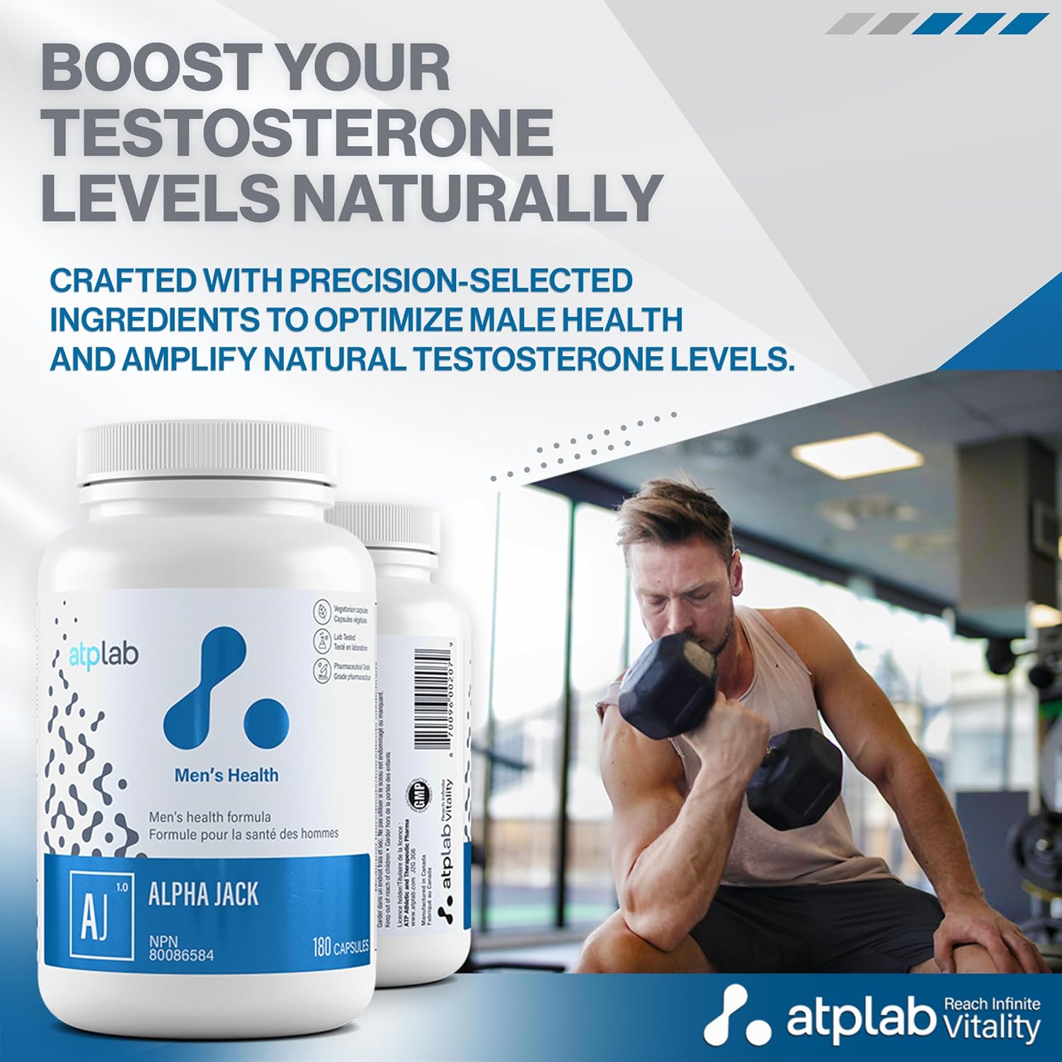 ATP LAB | Alpha Jack 180 caps | A synergistic Combination of efficiently-dosed, Research-Backed, Ingredients Aimed at optimizing Male Health. : Health & Household