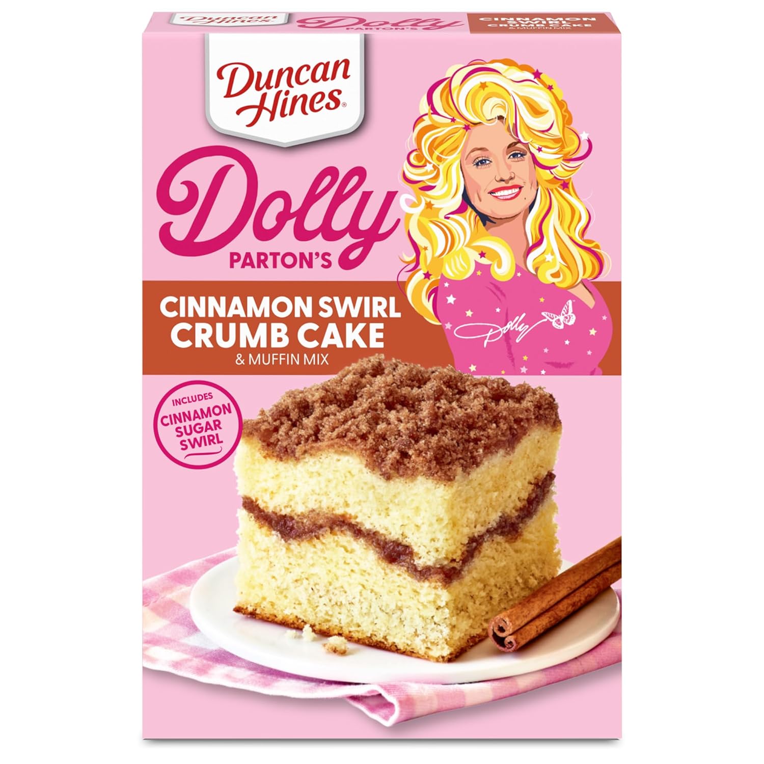 Duncan Hines Dolly Parton'S Cinnamon Swirl Crumb Cake & Muffin Mix, 20 Oz