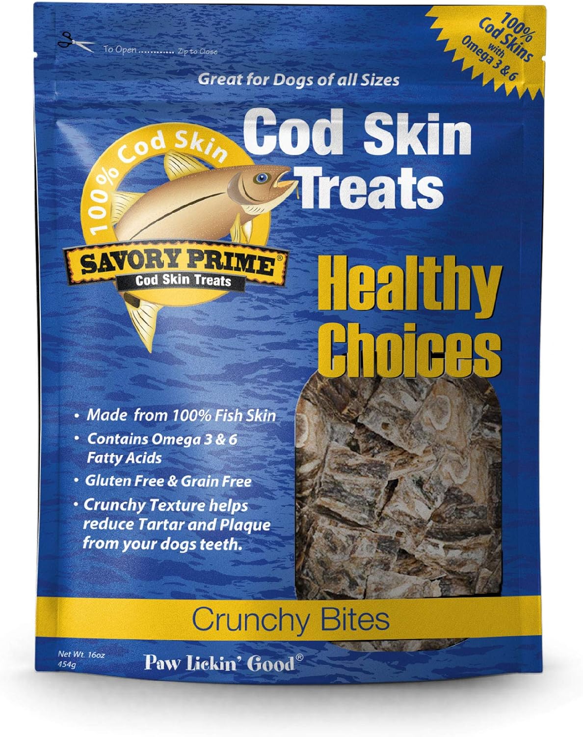 Savory Prime Cod Skin Crunchy Bites, 16-Ounce
