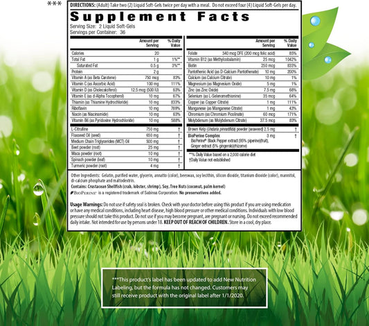 Irwin Naturals Quick Energy Red Liquid-Gel Multi - 72 Liquid Soft-Gels, Pack Of 2 - With Nitric Oxide Booster & Super Foods - 72 Total Servings