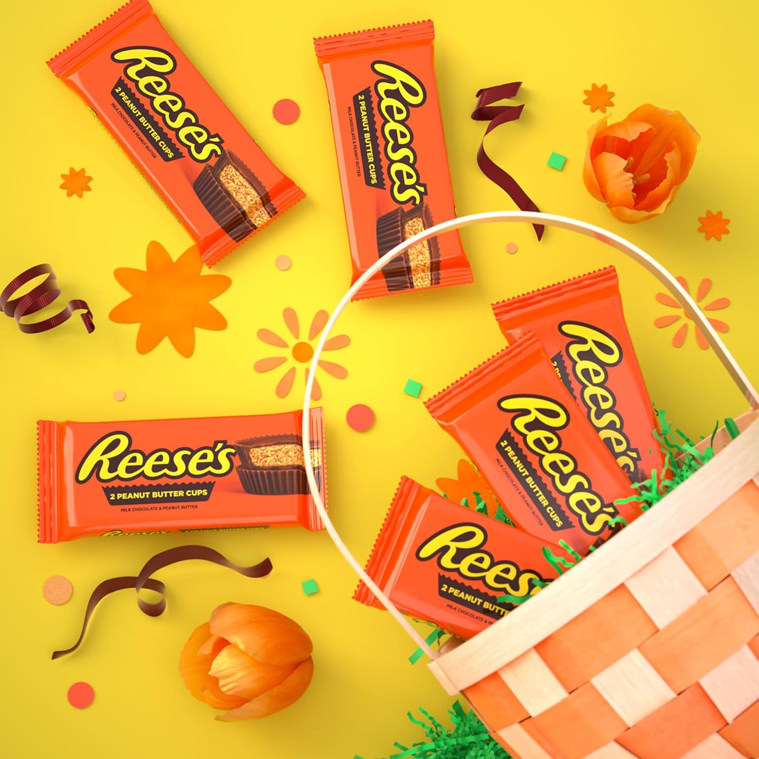 Reese'S Milk Chocolate Peanut Butter Cups, Easter Candy Packs, 1.5 Oz (36 Count)