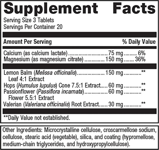 Metagenics Myocalm Plus - With Passionflower, Valerian Root, Magnesium & Calcium - Non-Gmo, Gluten-Free & Vegetarian - 20 Servings - 60 Tablets