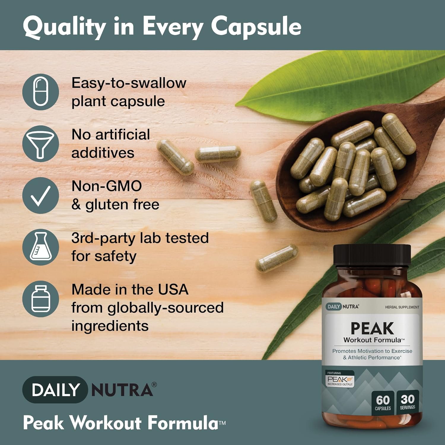 DailyNutra Peak Workout Formula - Improved Motivation and Exercise Out