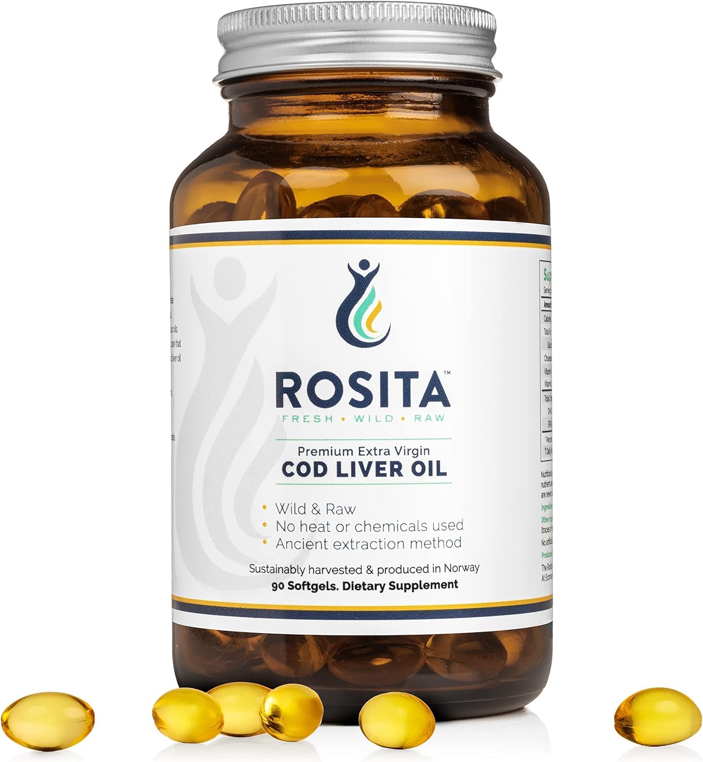 Rosita Extra Virgin Cod Liver Oil Softgels, 90 count