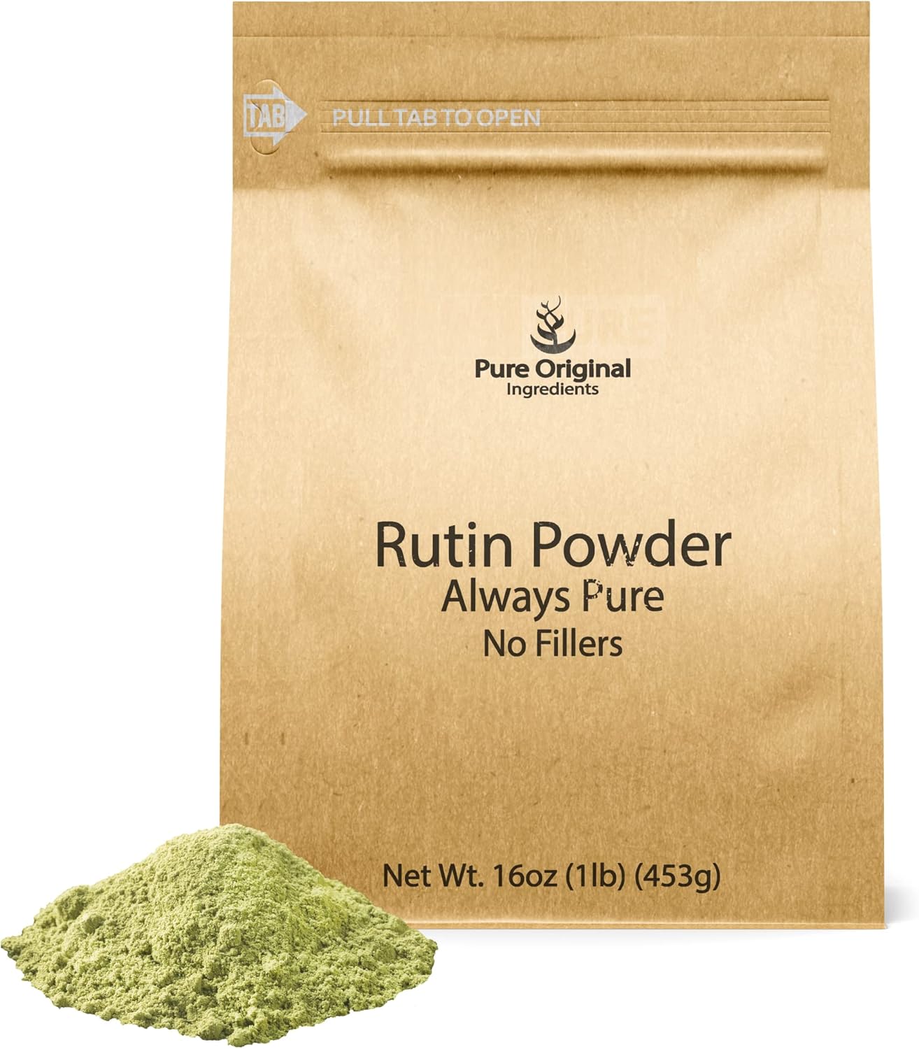 Pure Original Ingredients Rutin Powder, Always Pure, No Additives Or Fillers, Lab Verified (16 Ounce)