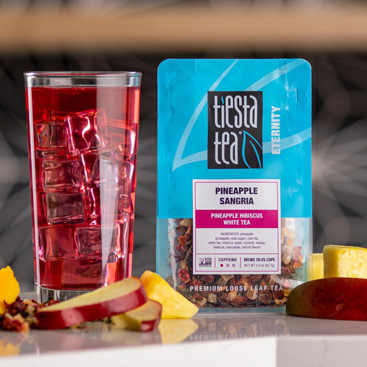 Tiesta Tea - Pineapple Sangria | Pineapple Hibiscus White Tea | Premium Loose Leaf Tea Blend | Low-Caffeinated Fruit Tea | Make Hot Or Iced Up & 25 Cups - 2 Oz Resealable Pouch