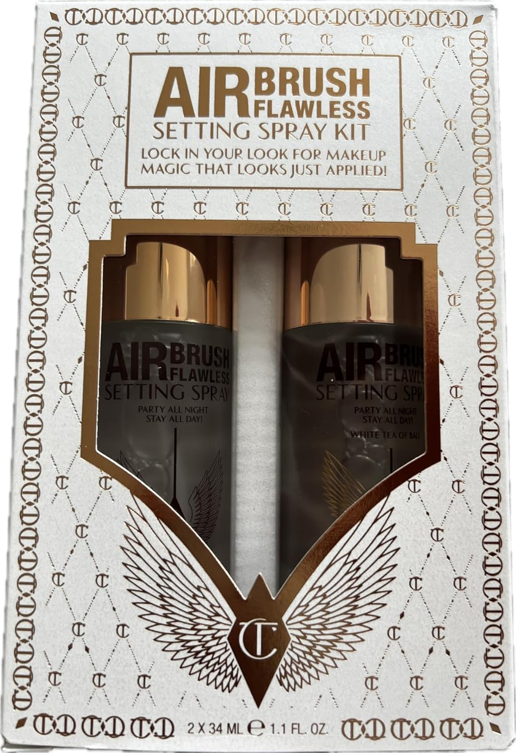 Charlotte Tilbury Airbrush Flawless Setting Spray Kit Duo Set - 2 X 1.1 Oz : Beauty & Personal Care