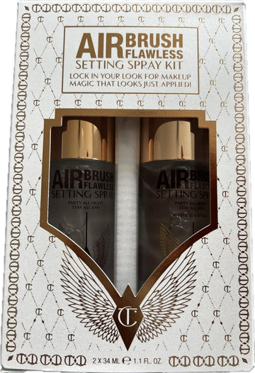 Charlotte Tilbury Airbrush Flawless Setting Spray Kit Duo Set - 2 X 1.1 Oz : Beauty & Personal Care