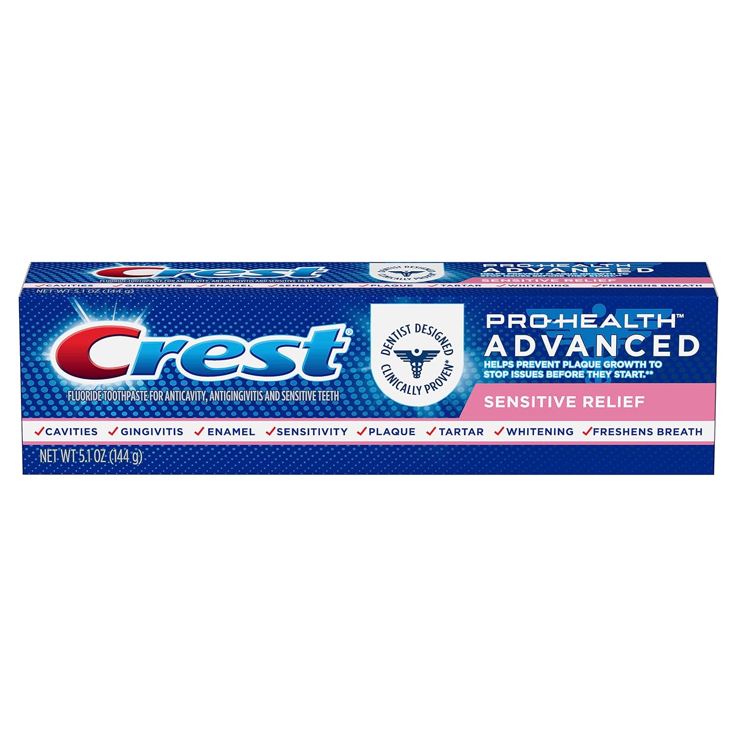 Crest Pro-Health Advanced Sensitive & Enamel Shield Toothpaste, 5.1 Ounce (Pack Of 1) - Packaging May Vary