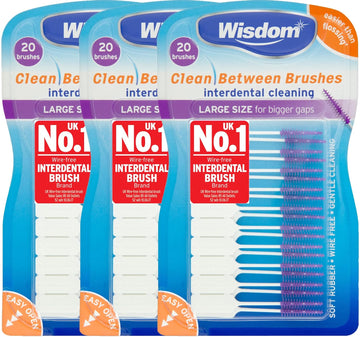 Wisdom Clean Between Interdental Large Purple Brushes - Pack Of 3, Total 60