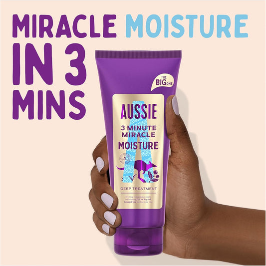 Aussie Deeep Moisture Hair Mask, Vegan Hair Treatment - For Very Dry, Thick And Curly Hair - With Avocado Oil, Jojoba Oil And Macadamia Nut Oil, 300Ml