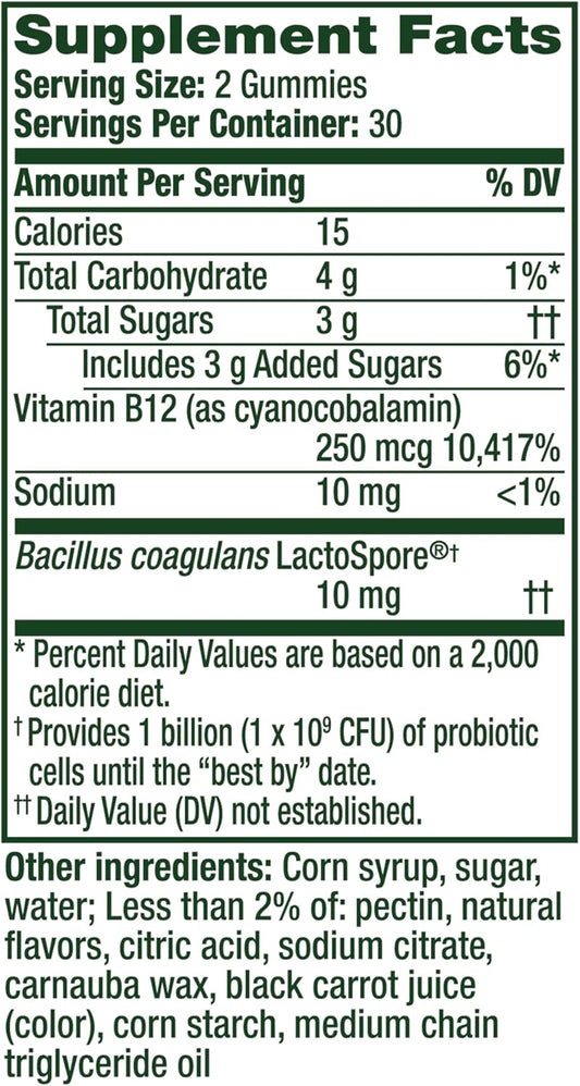 Align Probiotic, Bloating Relief + Food Digestion, Probiotics For Women And Men, Probiotic Helps Soothe Occasional Bloating*, With Vitamin B12 To Help Break Down Food Into Cellular Energy*,60 Gummies