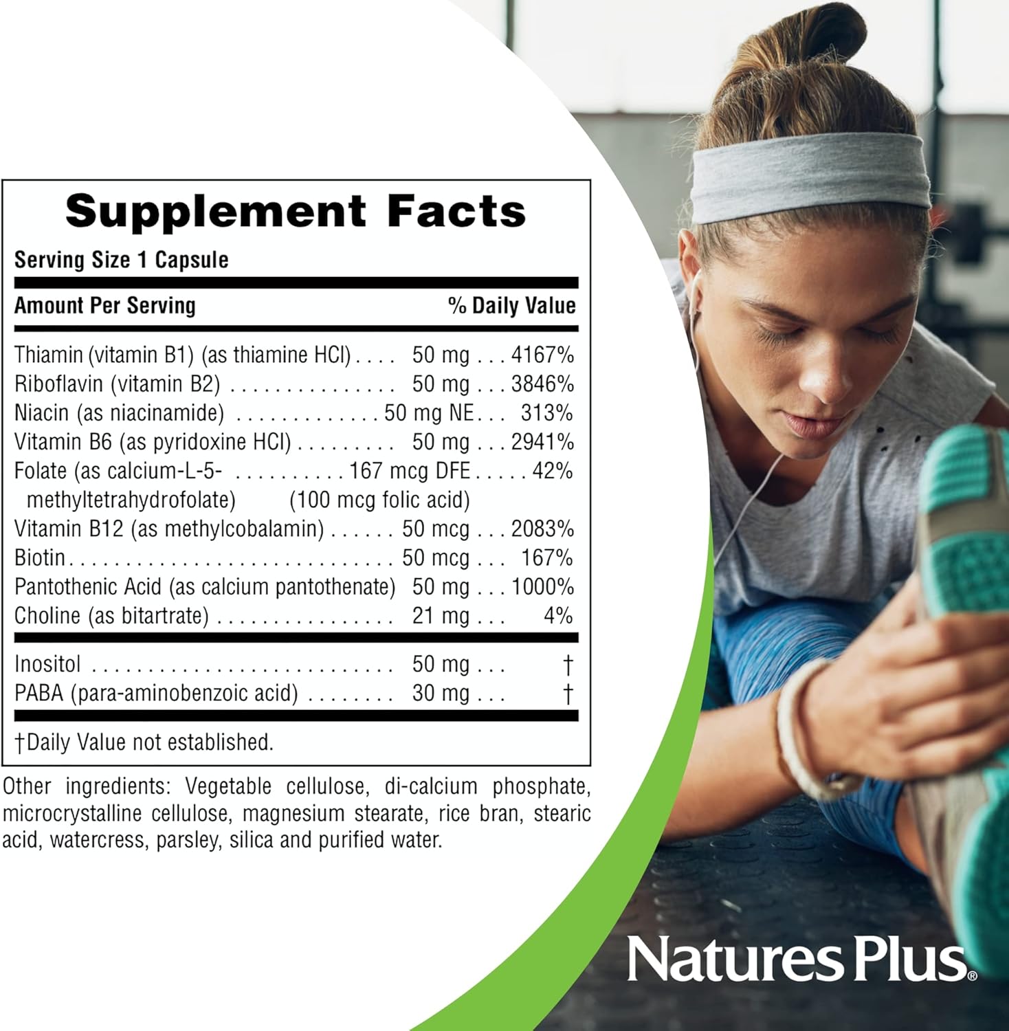 Nature'S Plus Super B-50 Balanced B-Complex - 180 Vegetarian Capsules
