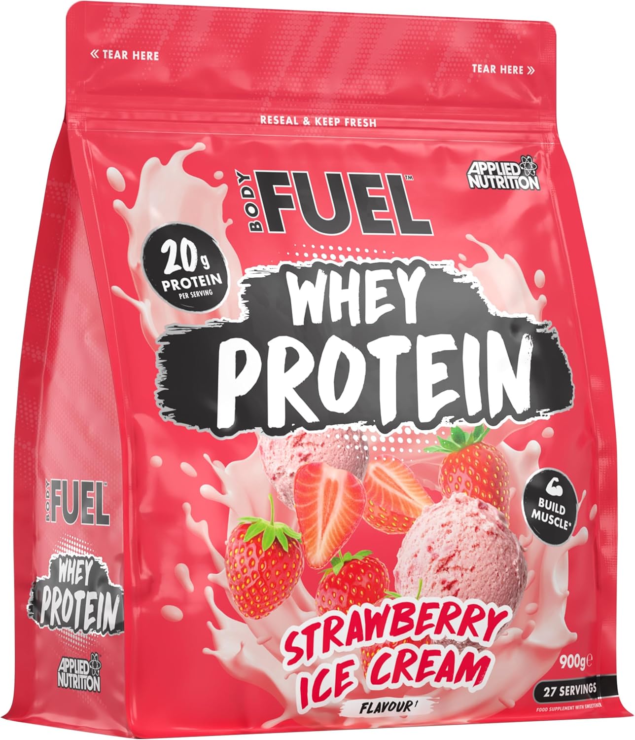 Bodyfuel Whey Protein Powder - 20G Protein For Muscle Recovery & Weight Management - Low-Calorie, Keto-Friendly - (900G - 27 Servings) (Vanilla Milkshake)