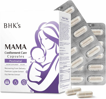 Bhk'S Nutrition For Postpartum Recovery, Improve Mood After Birth, Postnatal Vitamins For Breastfeeding Moms, 60 Capsules