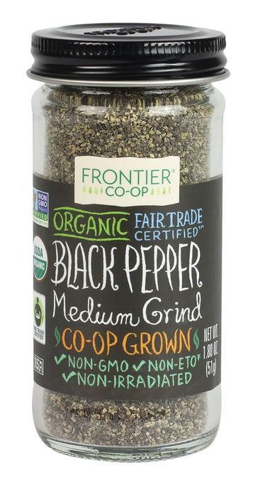 Frontier Natural Products Pepper, Og, Medium Black, Ft, 1.80-Ounce