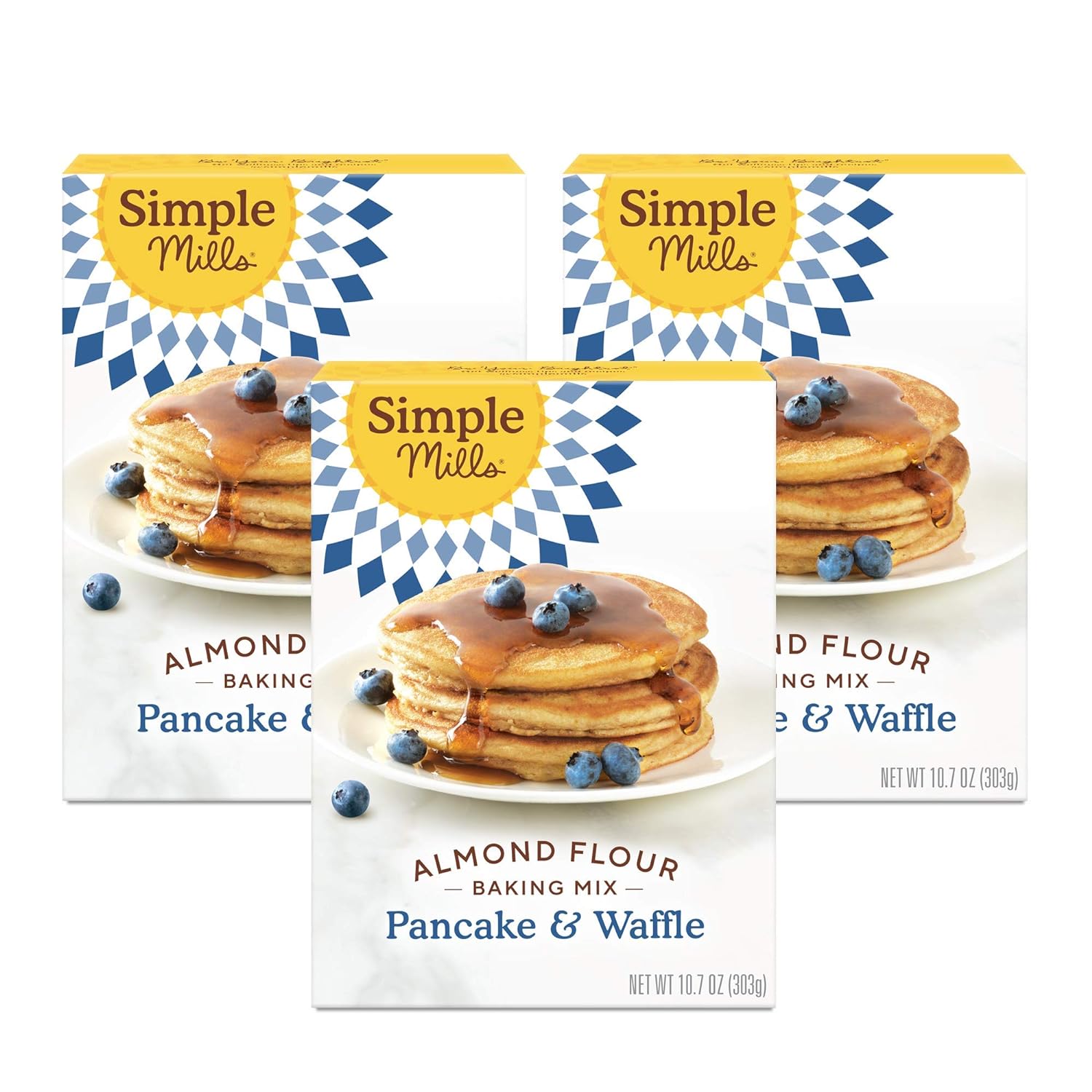 Simple Mills Almond Flour Pancake & Waffle Mix, Original - Gluten Free, Plant Based, Paleo Friendly, Breakfast 10.7 Ounce (Pack of 3)