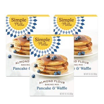 Simple Mills Almond Flour Pancake & Waffle Mix, Original - Gluten Free, Plant Based, Paleo Friendly, Breakfast 10.7 Ounce (Pack of 3)