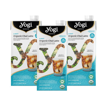 Yogi Barista Light Organic Chai Latte - 32 Fluid Oz (3 Pack) - Organic Chai Tea Concentrate - Supports Healthy Digestion - Includes Black Tea, Ginger, Cardamom, Cinnamon & More