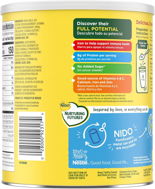 Nido Fortificada Dry Whole Milk 28.2Oz
