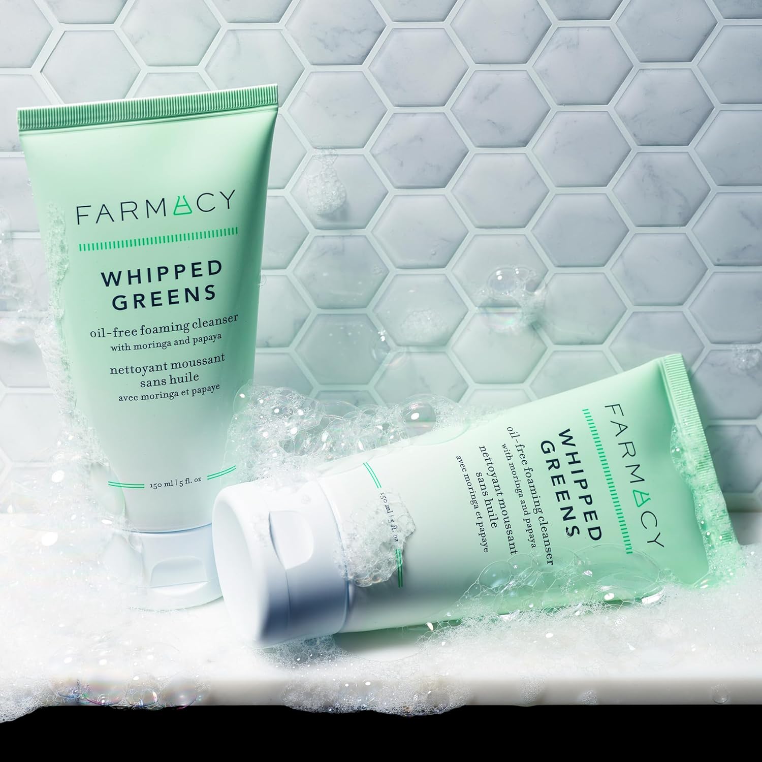 Farmacy Foaming Face Wash For Oily Skin - Whipped Greens Oil-Free Gentle Facial Cleanser + Exfoliator - Infused With Green Clay To Remove Impurities, Control Oil + Maintain Skin Hydration (150Ml) : Beauty & Personal Care