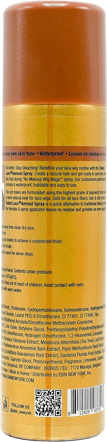 Ebin Tinted Lace Medium Dark Brown Aerosol Spray 150Ml