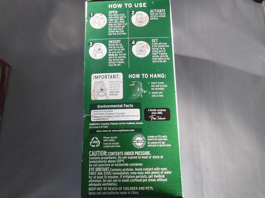 Glade Automatic Spray Bonus Holder Enchanted Evergreen Refill & 2 AA Batteries