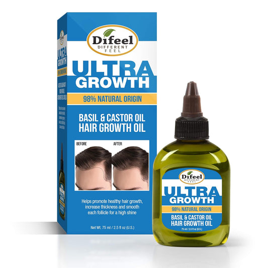 Difeel Mens Ultra Growth Basil And Castor Hair Oil 2.5 Oz