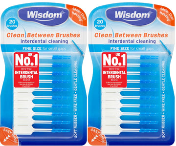 Wisdom Clean Between Fine Blue Brushes - Pack Of 2, Total 40